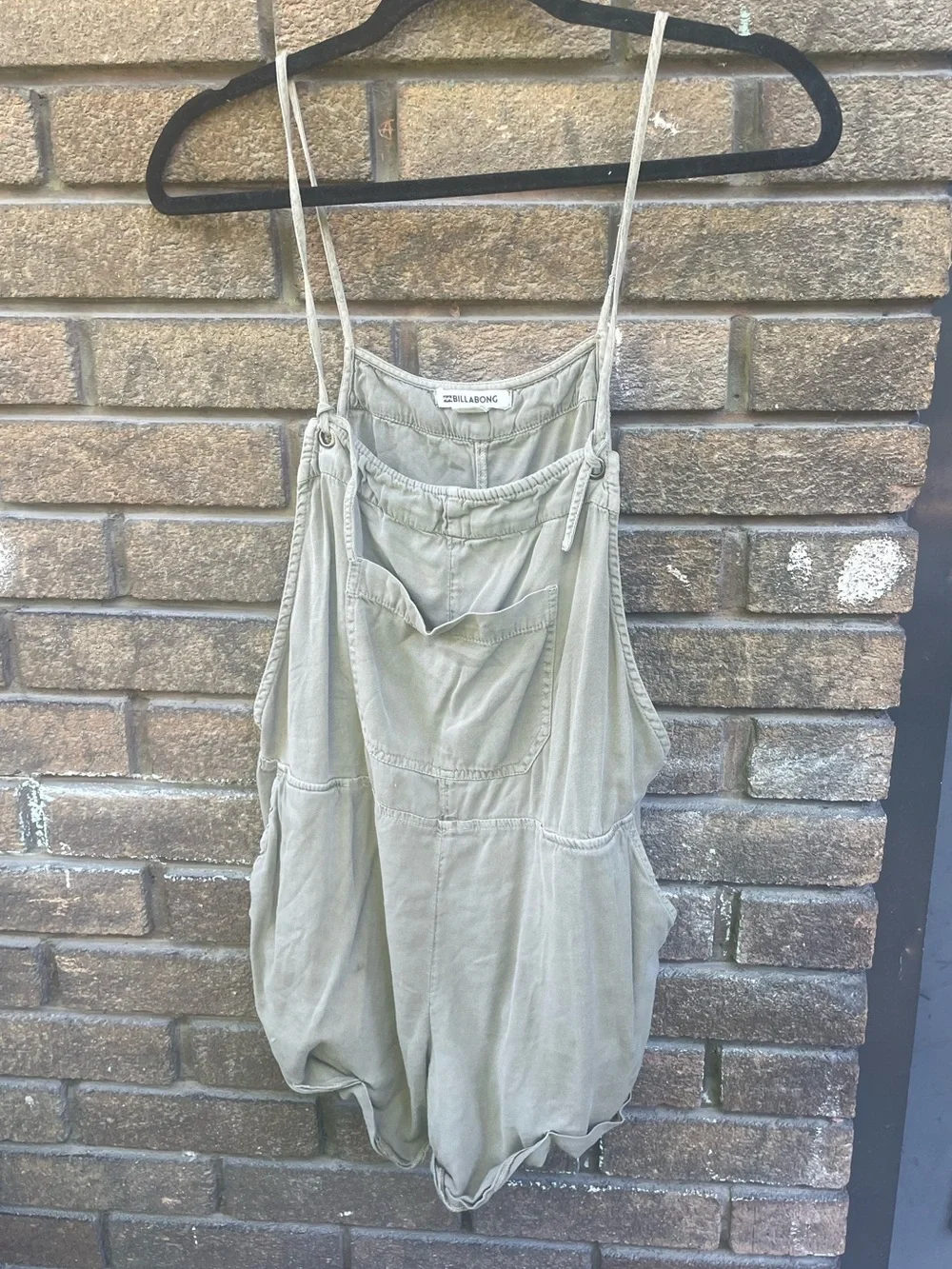 Billabong Olive Utility Romper with Front Pocket - Picture 1 of 4